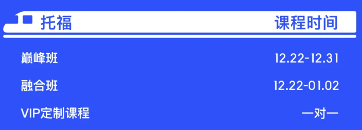 托福寒假培訓班
