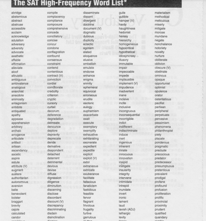 SAT備考資料，SAT學習資源