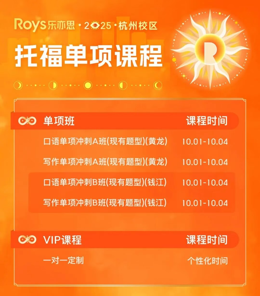 樂亦思托福國慶巔峰班來襲！助力斬獲110+高分!