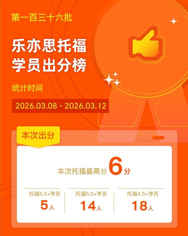 托福第136批出分：又一位滿分6分! 第一批新托福受益者來了！